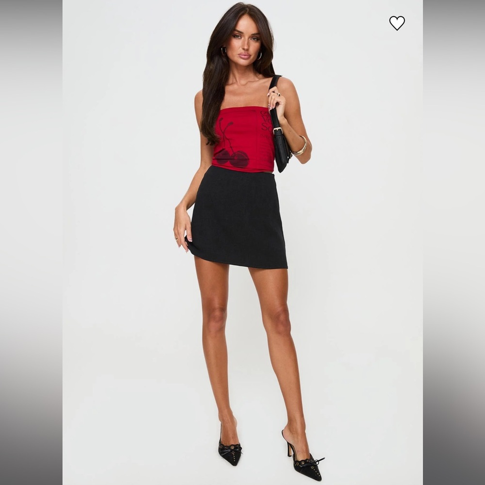 PRINCESS POLLY Selby Black‎ Mini Skirt SIZE 10 Large